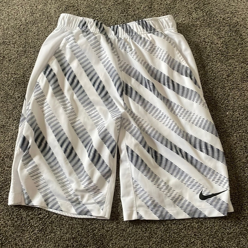 Nike white and navy basketball shorts